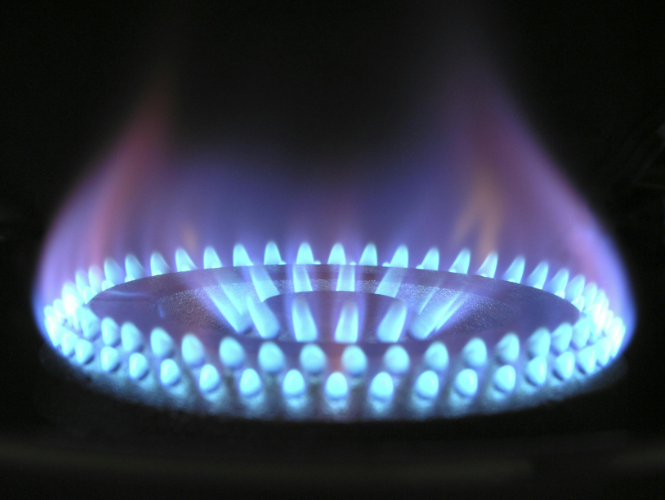 Natural gas flame